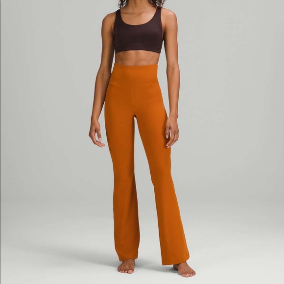 lululemon athletica Pants - Lululemon Groove Super-High-Rise Flared Pant Nulu - Roasted Orange